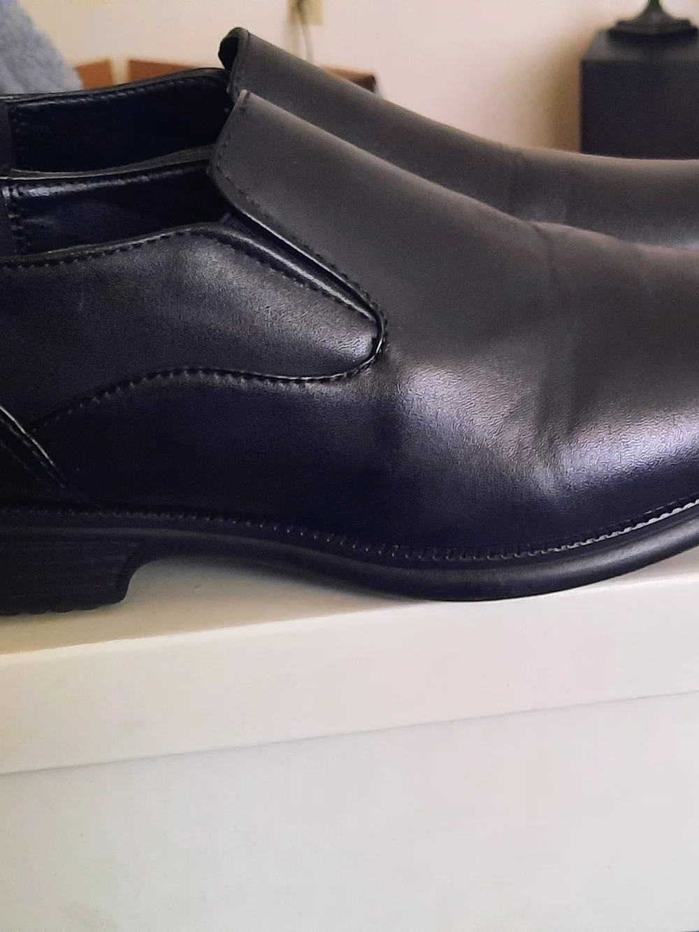 Perry Ellis Black Slip-On Dress Shoes